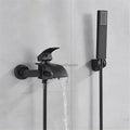 Modern bath shower mixer tap waterfall spout detail view
