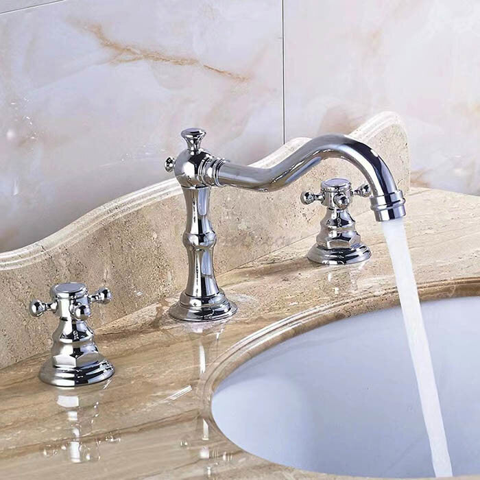 Modern bath shower mixer tap dual handle control main view