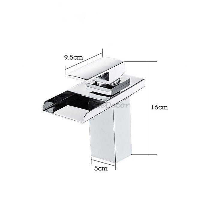Chrome bath shower mixer tap waterfall spout additional view