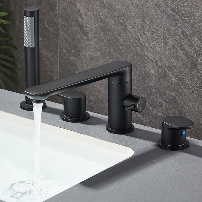 Modern bath shower mixer tap 3 hole installation detail view
