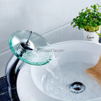 Modern Brass bath shower mixer tap waterfall spout main view