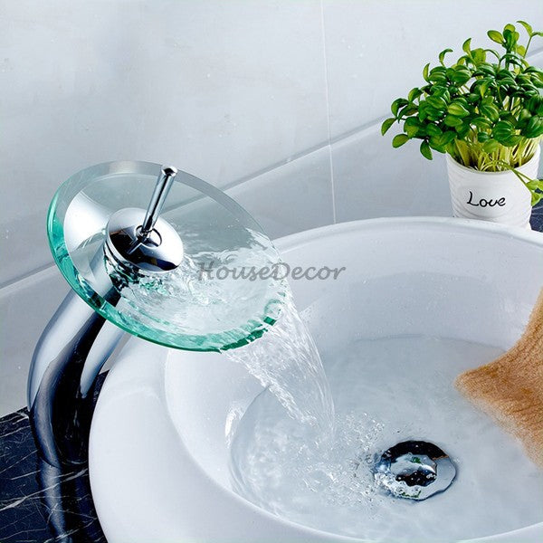 Modern Brass bath shower mixer tap waterfall spout main view