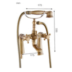 Antique Brass bath shower mixer tap deck mounted design additional view