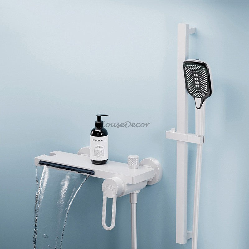 Modern bath shower mixer tap waterfall spout additional view