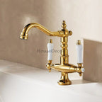 Gold bath shower mixer tap swivel spout additional view