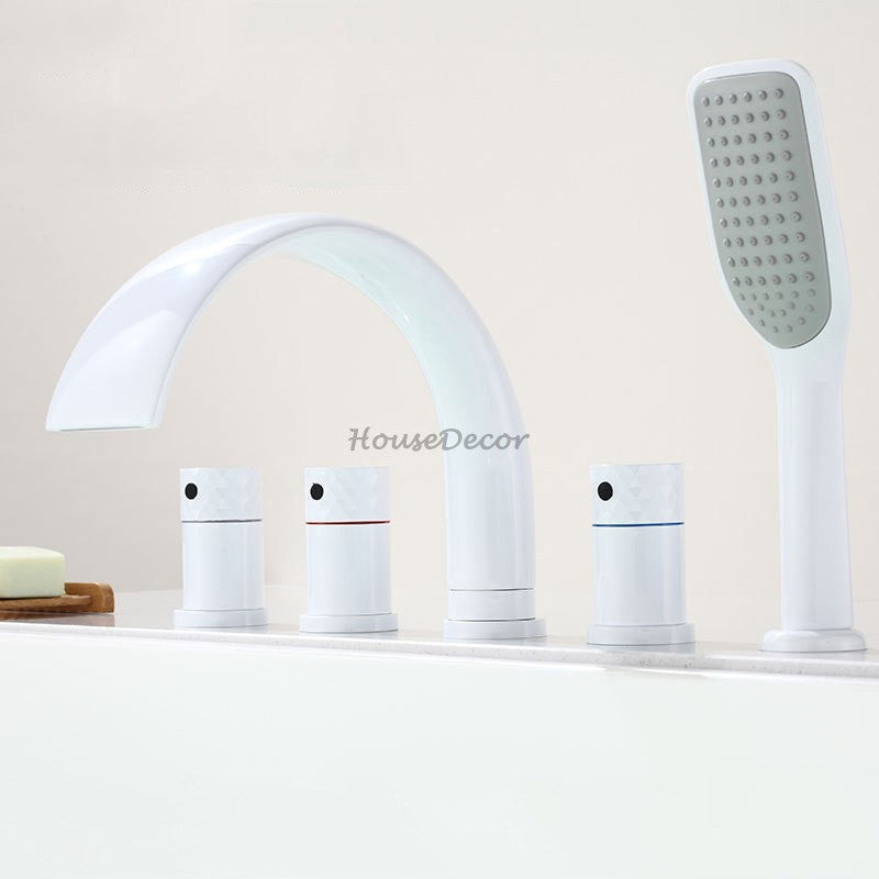 Modern bath shower mixer tap waterfall spout additional view