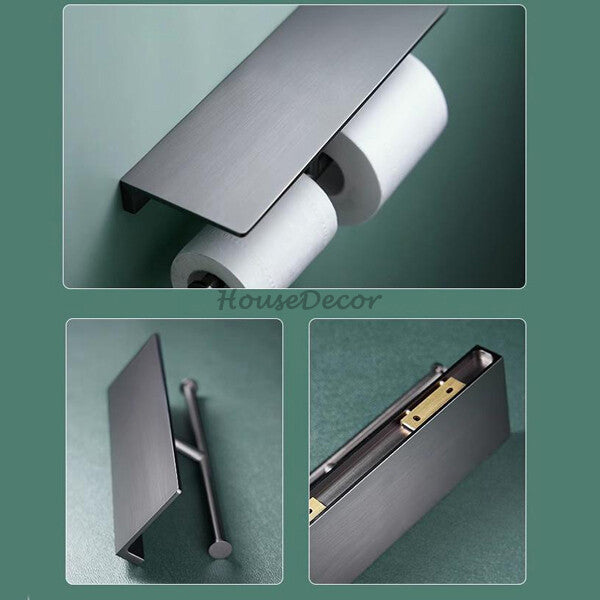 Modern Brass toilet paper holder detailed product view additional view