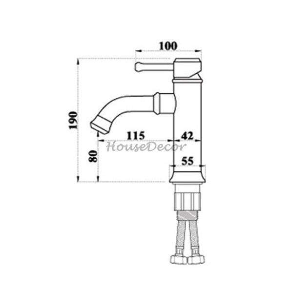 Black bath shower mixer tap single lever control detail view