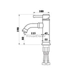 Black bath shower mixer tap single lever control detail view