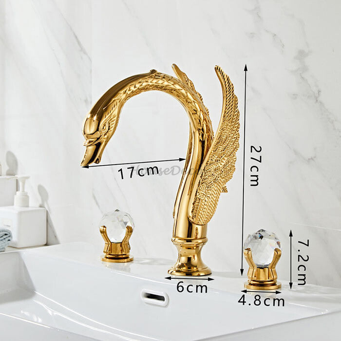 Gold bath shower mixer tap 3 hole installation additional view