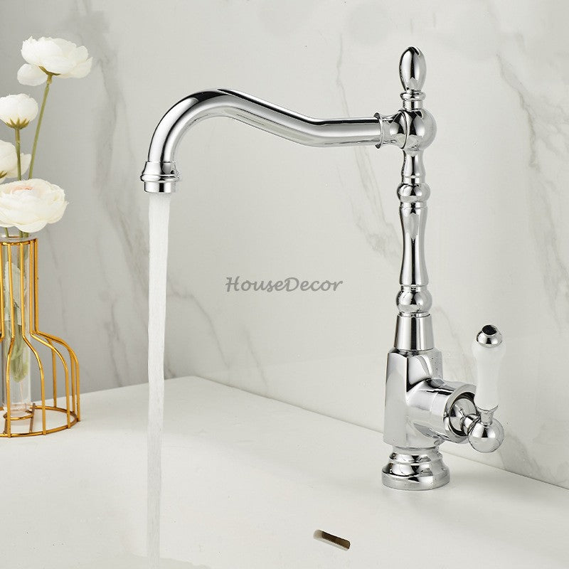 Modern bath shower mixer tap swivel spout detail view
