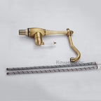 Antique Brass kitchen sink mixer tap swivel spout additional view