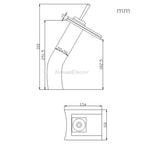 Chrome bath shower mixer tap waterfall spout detail view