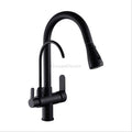 Black kitchen sink mixer tap pull out spray main view