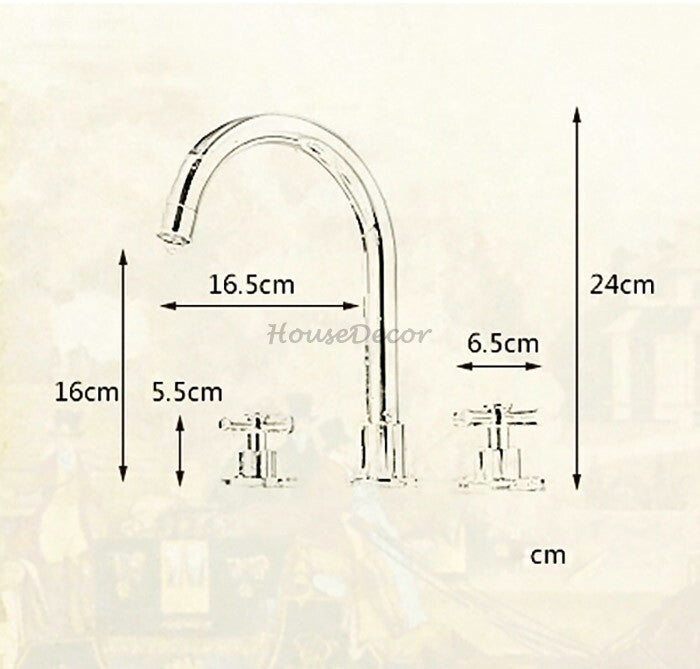 Modern bath shower mixer tap dual handle control additional view
