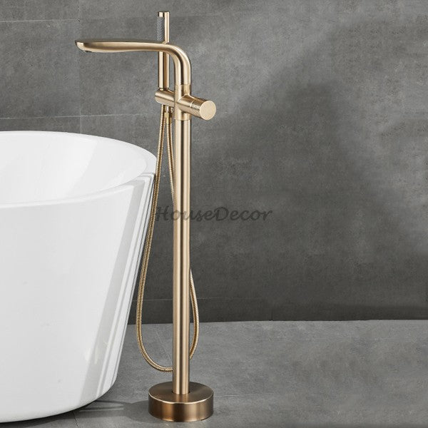 Modern bath shower mixer tap floor mounted design detail view