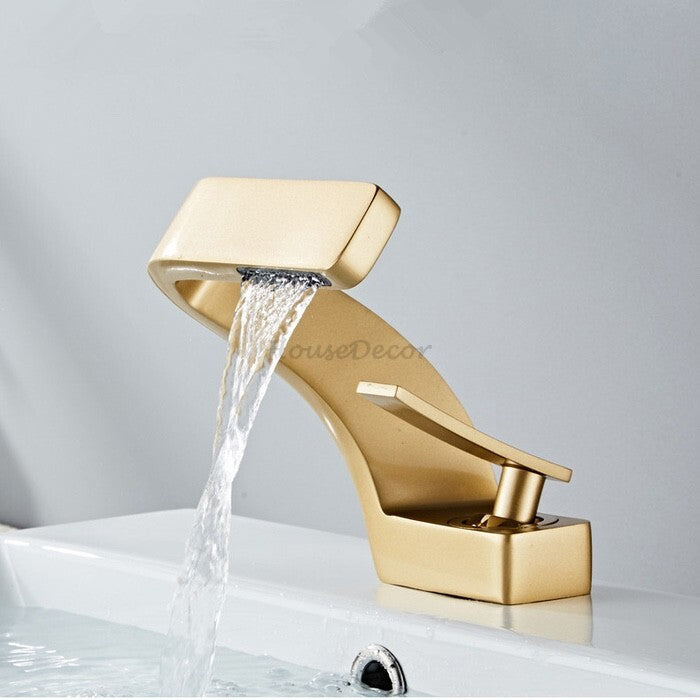 Modern bath shower mixer tap waterfall spout main view