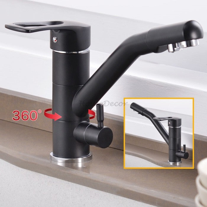 Black kitchen sink mixer tap swivel spout additional view
