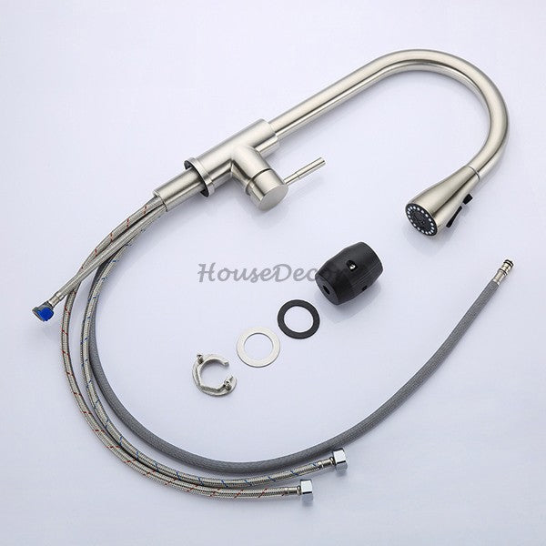 Modern Stainless Steel kitchen sink mixer tap pull out spray additional view