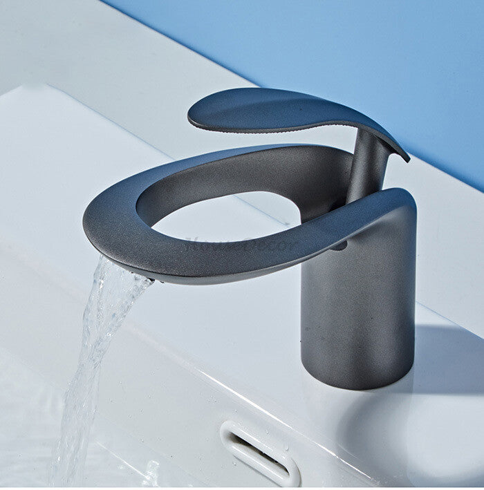 Modern bath shower mixer tap waterfall spout main view