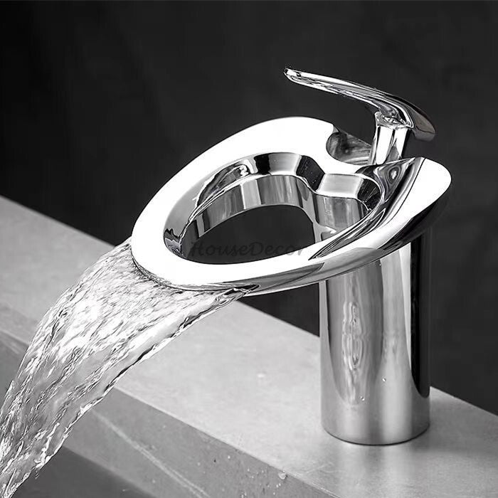 Modern bath shower mixer tap waterfall spout additional view