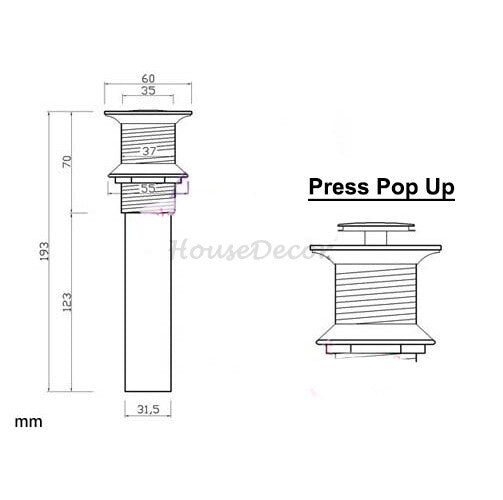 Antique Brass basin waste detailed product view additional view