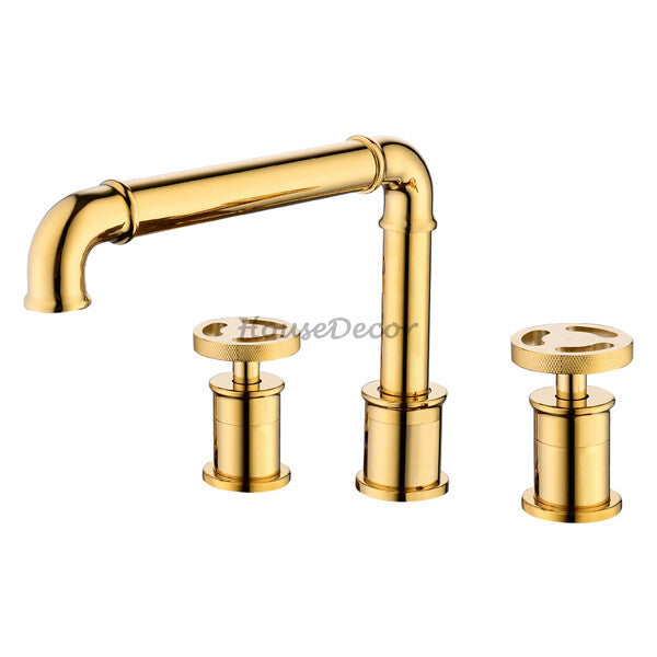Modern Brass bath shower mixer tap dual handle control main view