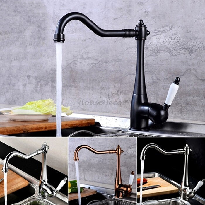 Modern kitchen sink mixer tap swivel spout main view