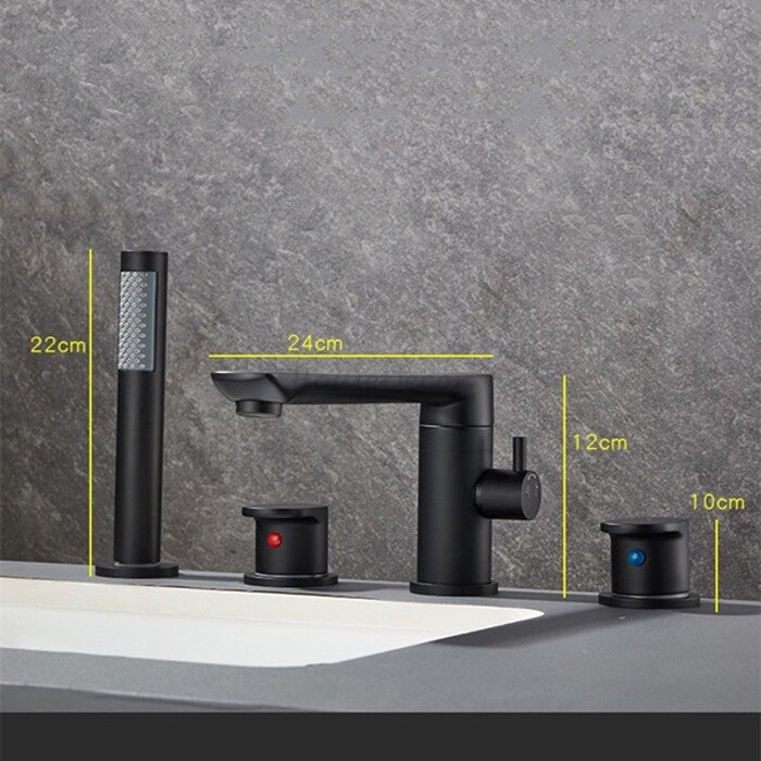 Modern bath shower mixer tap 3 hole installation additional view