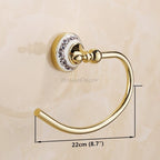 Gold towel rack wall mounted design detail view
