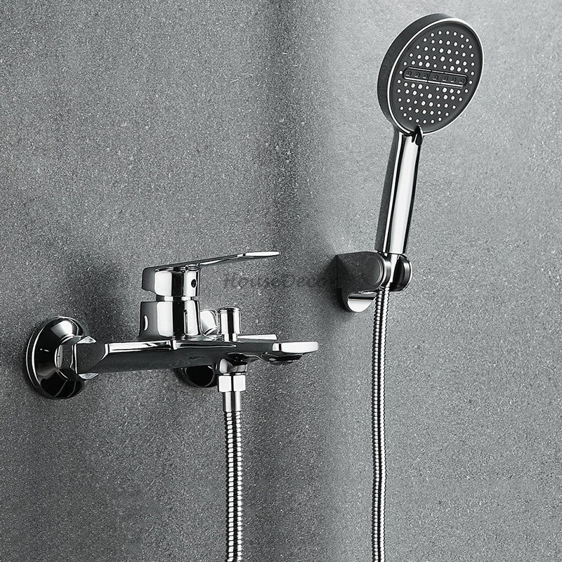 Modern bath shower mixer tap wall mounted design detail view