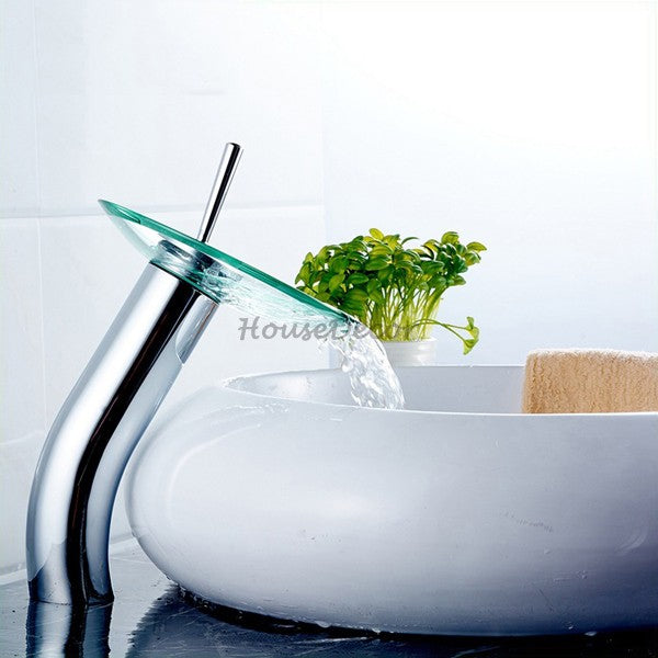 Modern Brass bath shower mixer tap waterfall spout additional view