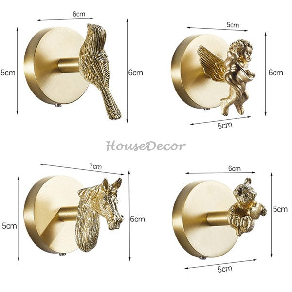 Brass robe hook wall mounted design additional view
