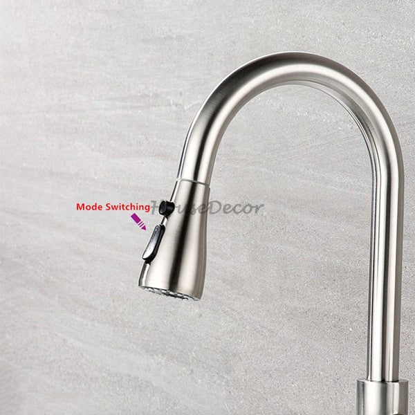Modern Stainless Steel kitchen sink mixer tap pull out spray additional view