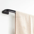 Black Brass towel rack wall mounted design detail view