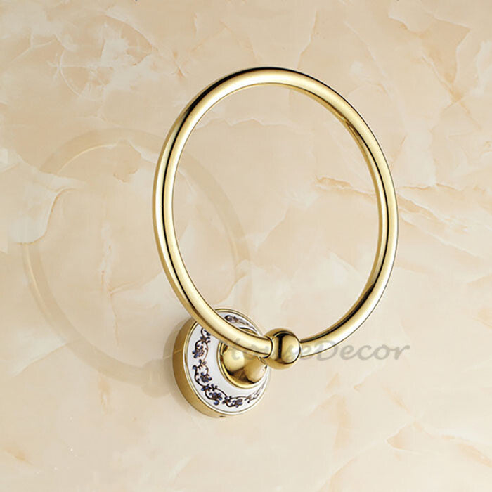 Gold Ceramic towel ring detailed product view detail view