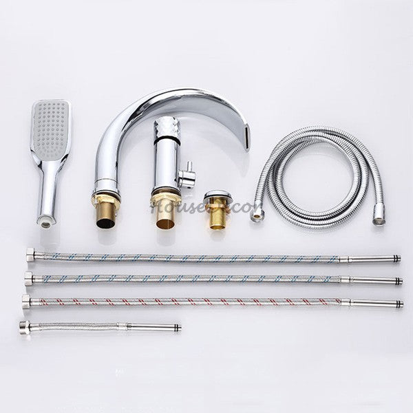 Modern bath shower mixer tap waterfall spout additional view