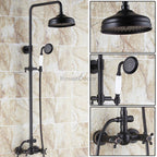 Black bath shower mixer tap wall mounted design main view