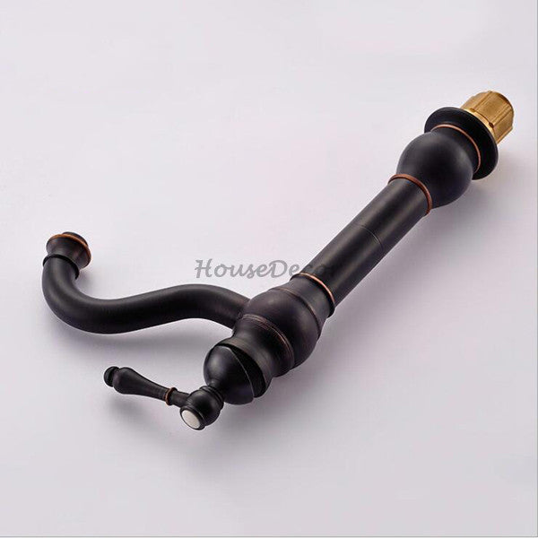 Black Brass bath shower mixer tap swivel spout detail view