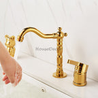 Gold bath shower mixer tap deck mounted design additional view