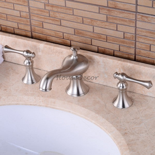 Modern bath shower mixer tap dual handle control main view