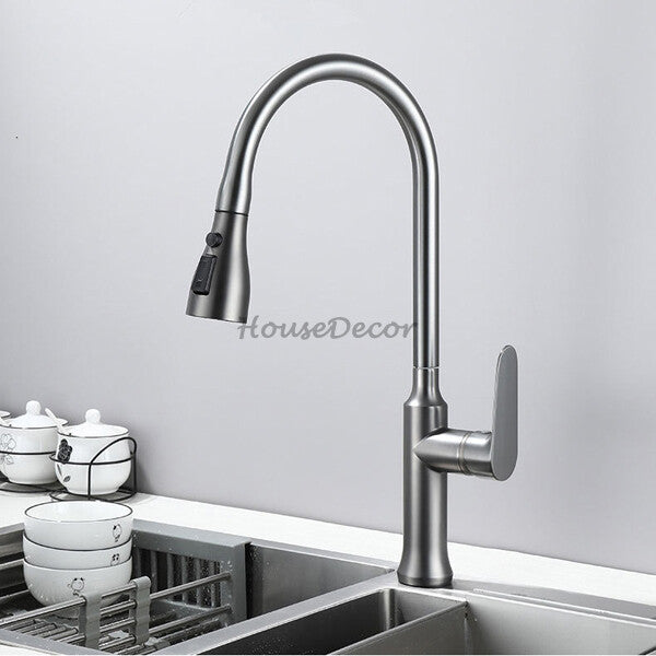 Modern kitchen sink mixer tap pull out spray additional view