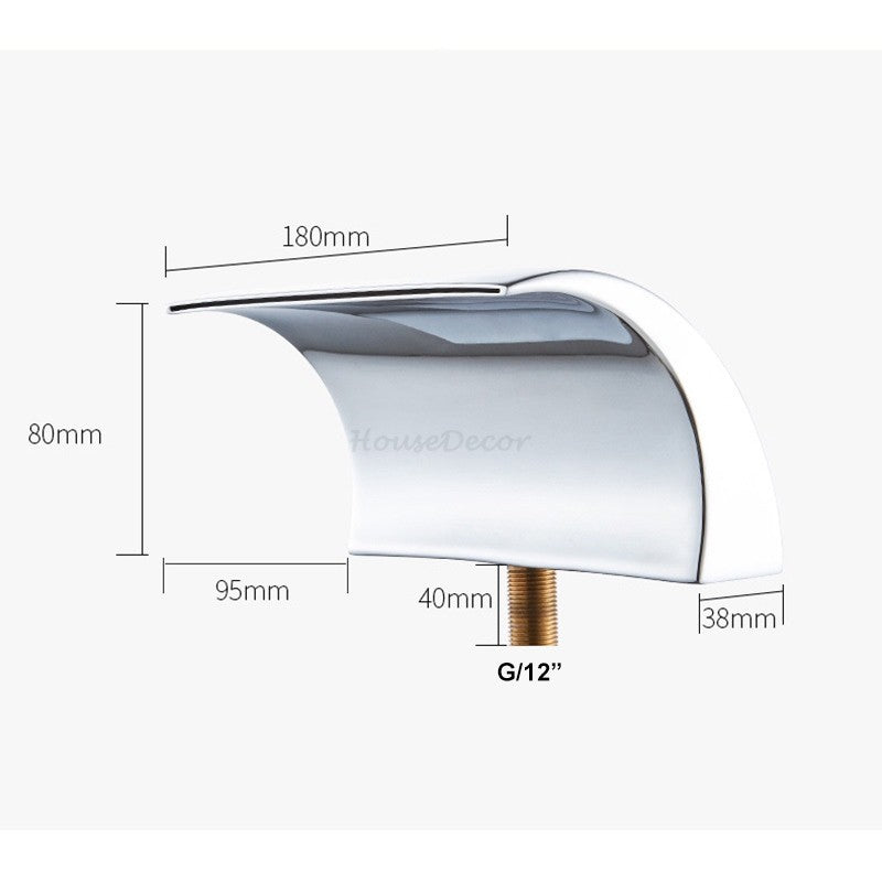 Modern bath shower mixer tap waterfall spout additional view