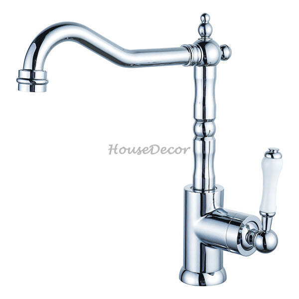 Chrome kitchen sink mixer tap swivel spout additional view