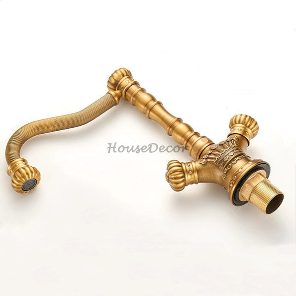 Antique Brass bath shower mixer tap swivel spout additional view