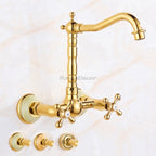Gold kitchen sink mixer tap swivel spout additional view