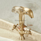 Antique Brass bath shower mixer tap dual handle control additional view