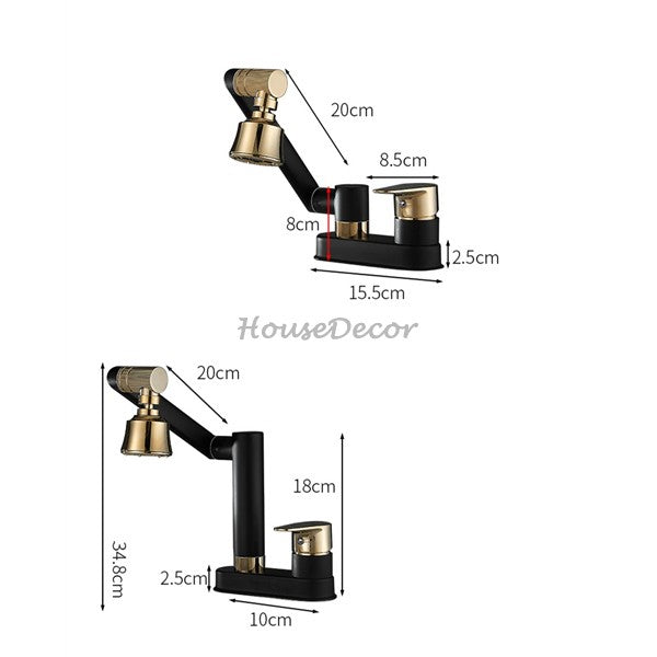 Gold Brass bath shower mixer tap swivel spout additional view