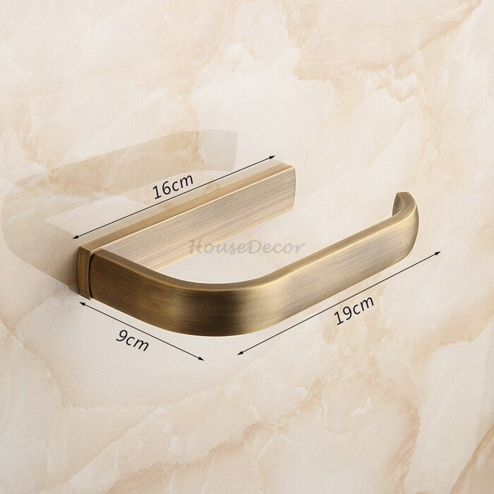 Antique Brass toilet paper holder wall mounted design detail view