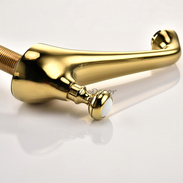 Brass bathroom basin mixer tap dual handle control additional view
